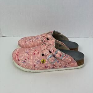 Birkenstock Sz 41/10-10.5 Kay Clog ESD Birko-Flor ESD in Flower Field Rose Pink
